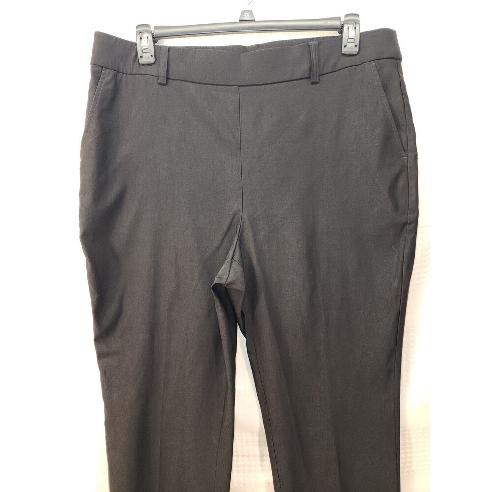 Rafaella Stretch Slim Pull-On Pants Women's Sz 18 Black Solid Chino Stretch - Picture 3 of 11